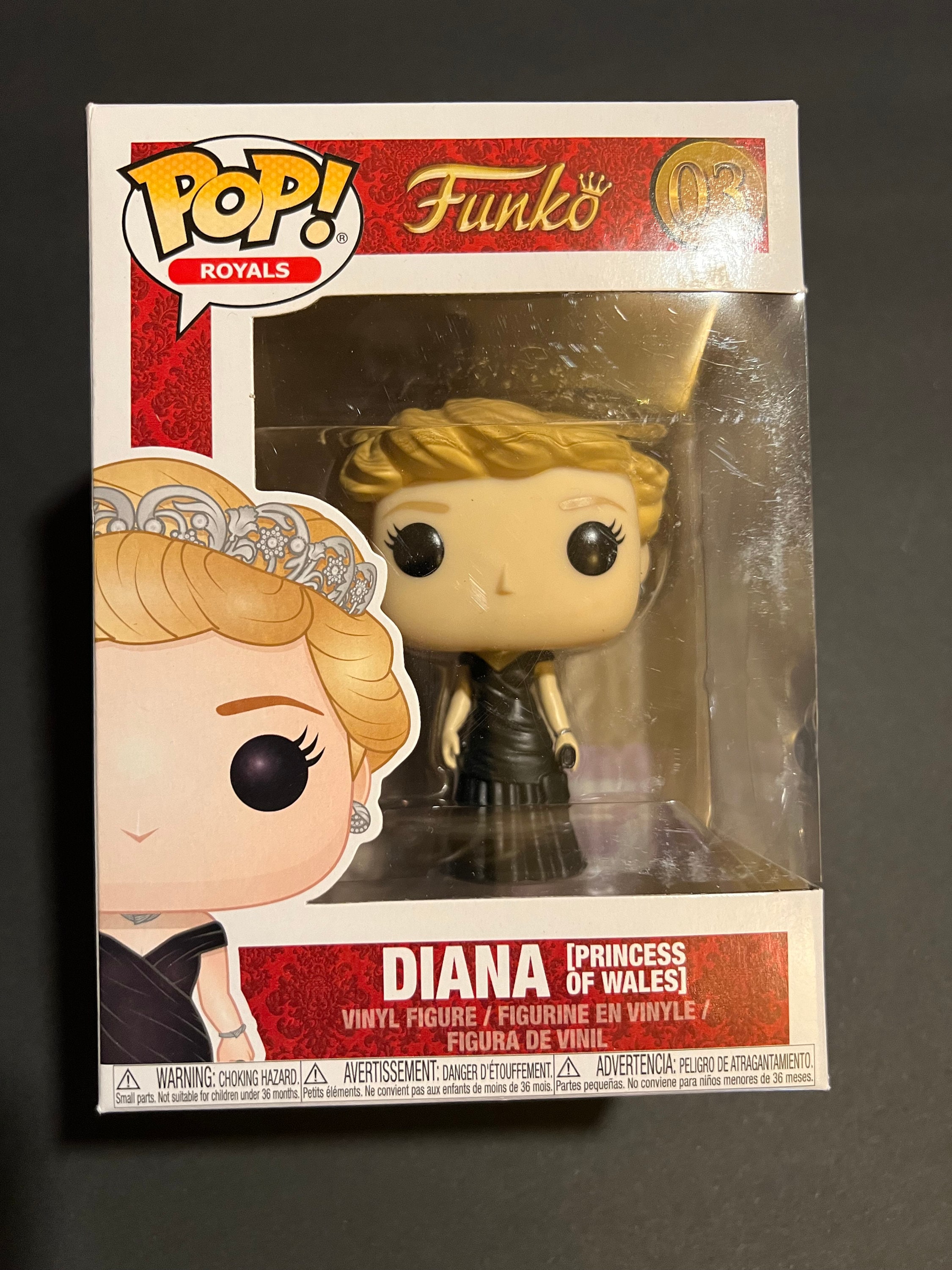 Funko Pop Royals 03 Diana Princess of Wales in Black Dress Has a Little Ding on Edge of the Blister See Photo Etsy