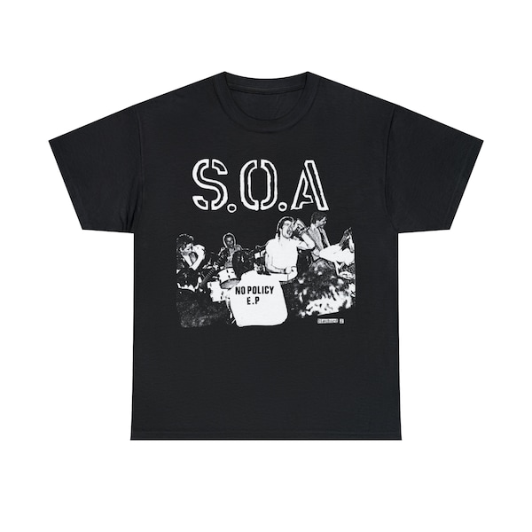 S.O.A T Shirt SOA State of Alert Henry Rollins Black Flag Necros Wasted Youth JFA Negative FX Poison Idea Unisex Heavy Cotton T-Shirt S-5XL