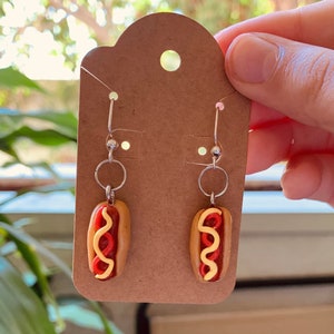 Mini Hot Dog Earings