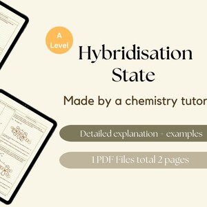 Hybridisation State - A level chemistry digital notes