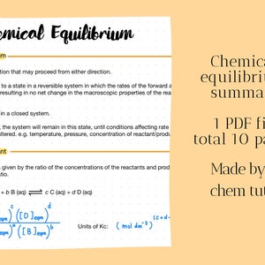 Chemical Equilibrium - A level chemistry notes
