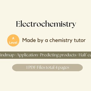 Electrochemistry - A level chemistry digital notes