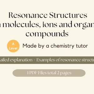 Resonance Structure - A level chemistry digital notes