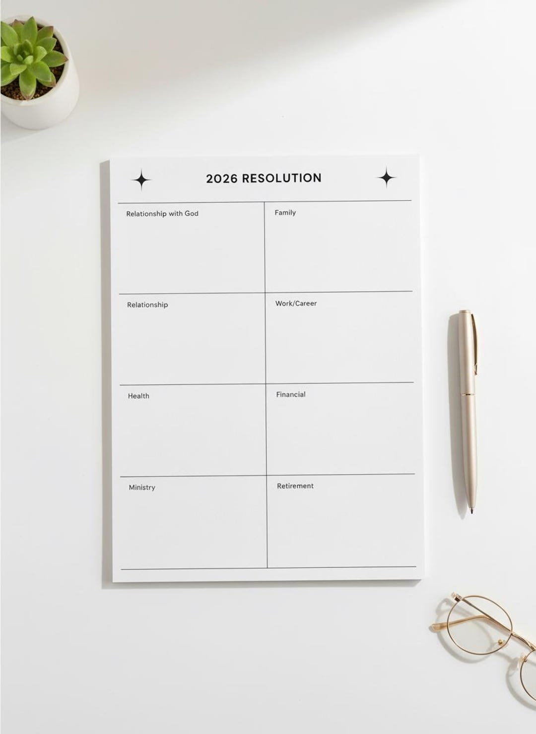 2026 Christian Resolution Planner | SMART Goal Worksheet | Printable ...