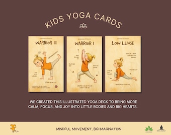 Schede di posizioni yoga per bambini: consapevolezza e movimento (PDF stampabile)