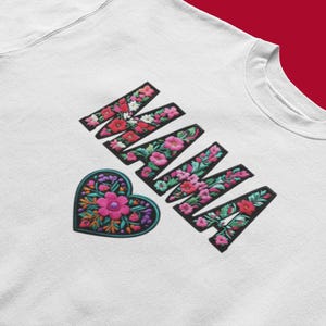 Mom Gift T-shirt, Mother&#39;s Day Cute MAMA Tee, Unisex Heavy Cotton Tee, Floral Shirt, Mom Gift for Her