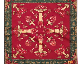 mushroom bandana -  Whimsical Woodland Retro Toadstool Fashion, Cottagecore Forest Charm