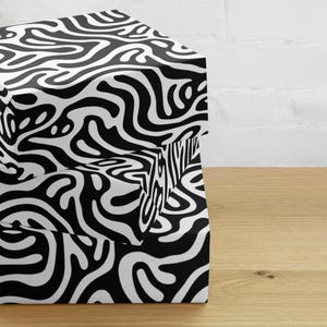 Modern Black & White Wrapping Paper – Abstract Monochrome Gift Wrap – Set of 3 Matte Sheets – Minimalist Luxury Gift Wrapping
