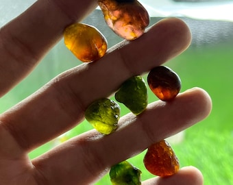 83 Cts Natural Multi Tourmaline Rough Lot – 7 Pcs Raw Tourmaline Pebble Gemstones for Jewelry Making, Collecting & Healing