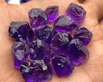 Natuurlijke Afrikaanse paarse amethist ruwe partij | Ruwe amethistnuggets 12 - 15 mm | voor het maken van sieraden| Grote partij ruwe edelstenen