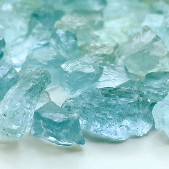 AAA Natural Blue Aquamarine Rough Lot – 10 to 14 mm Raw Blue Beryl Gemstones for Jewelry Making, Beads Making, Cabochon Making