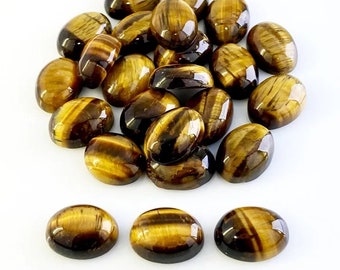 WHOLESALE! Natural Tiger's Eye Quartz Oval Cabochons 3x5 - 13x11 mm AAA Grade Smooth Polished Loose Gemstone For Jewelry Making