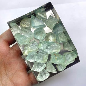 Rare Natural Greenish Blue Aquamarine Rough Lot – 14-20 mm Raw Gemstones for Faceting, Cabochon Making & Jewelry Crafting