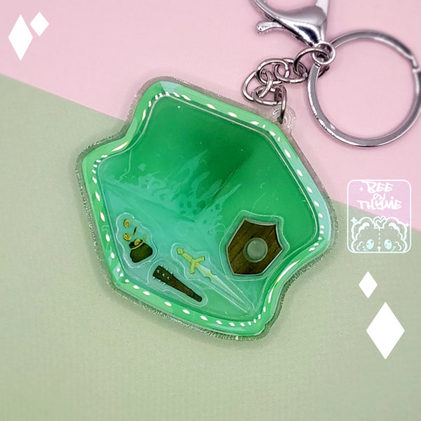 Gelatinous Cube Shaker Charm Keychain