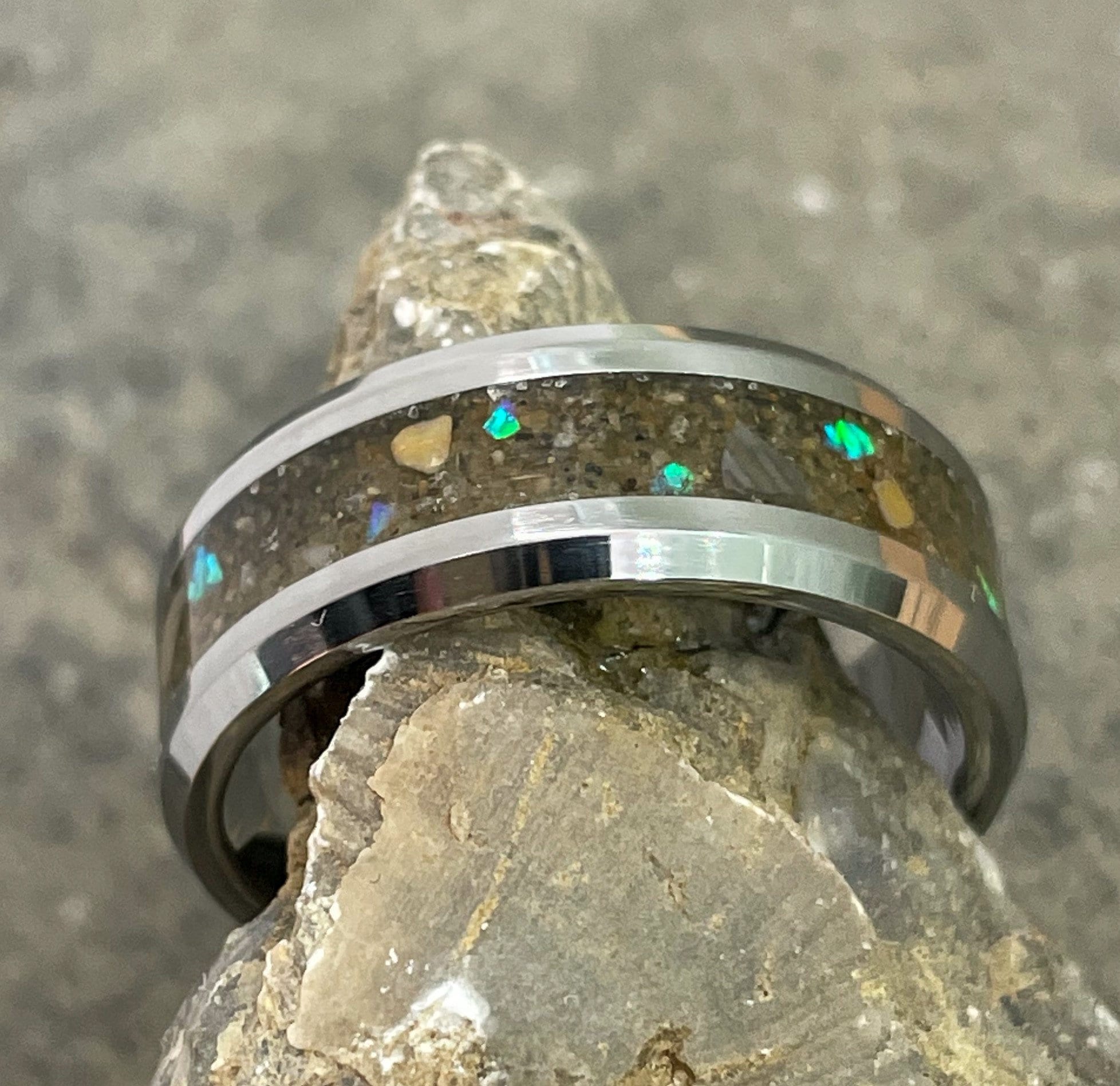 Sand Inlay Tungsten Ring Use Your Own Sand. 4mm/6mm/8mm Men & Women ...