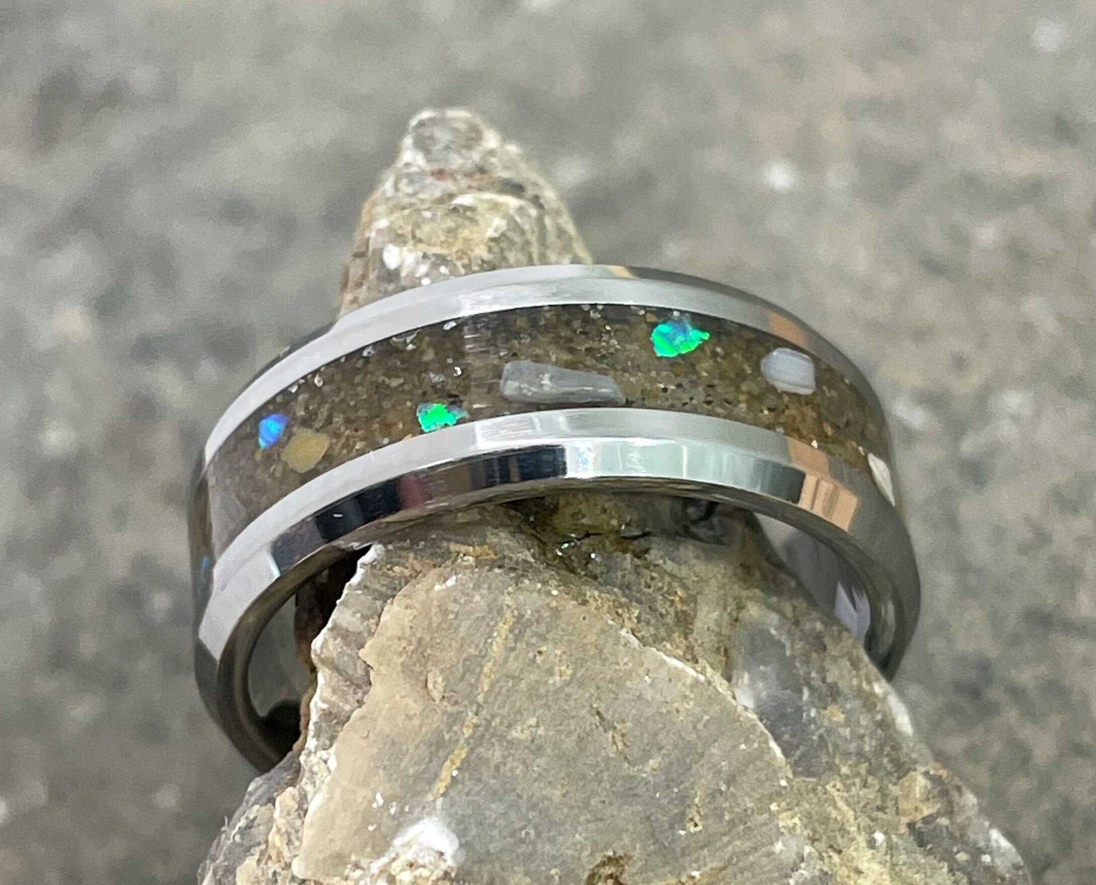 Sand Inlay Tungsten Ring Use Your Own Sand. 4mm/6mm/8mm Men & Women ...