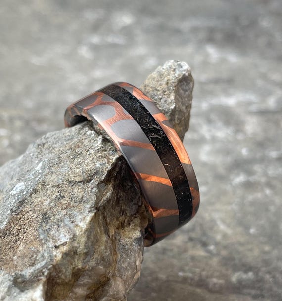 Meteorite Inlay Superconductor Ring: Titanium, Niobium Copper