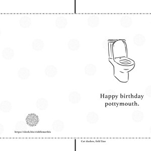 Printable Version: Happy Birthday Pottymouth Card