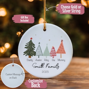 Personalized Family Name Christmas Ornament - 2023 Customized Family Ornament - Family Keepsake - Christmas Gift
