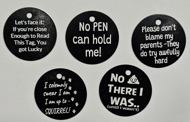 Random Funny Tags Funny Custom Dog Tags - Etsy