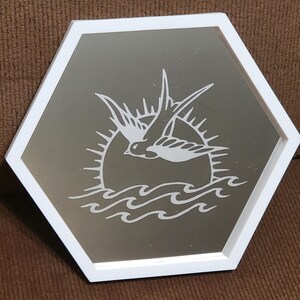 Hexagon Captain Jack Sparrow Tattoo Mirror