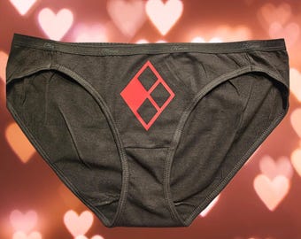 Sz Large cotton bikini underwear - Harley Quinn Diamonds