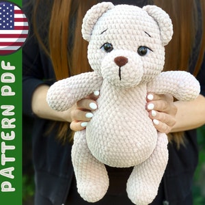 Plush Teddy bear crochet pattern PDF - amigurumi animal pattern