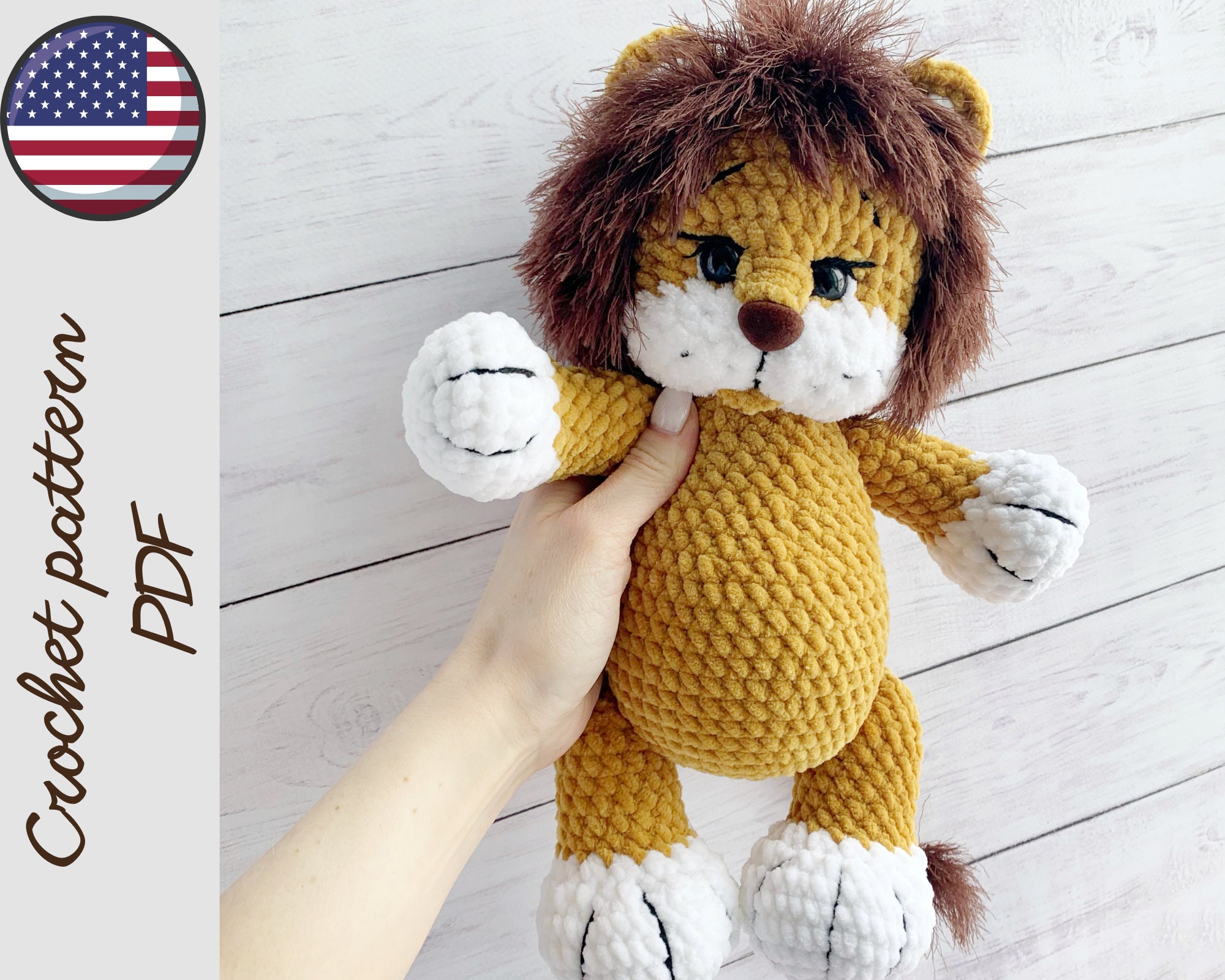 Crochet Plush Lion Pattern PDF- Amigurumi Pattern - Etsy