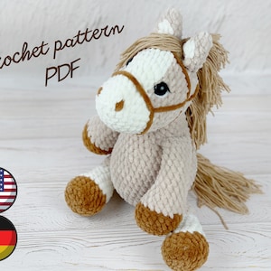 Pferd Häkelanleitung PDF- Amigurumi Tier Häkelanleitung