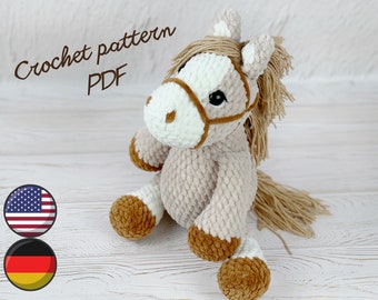 Horse crochet pattern PDF- Amigurumi animal pattern