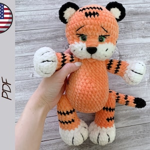 Crochet plush tiger pattern PDF – amigurumi plushie pattern