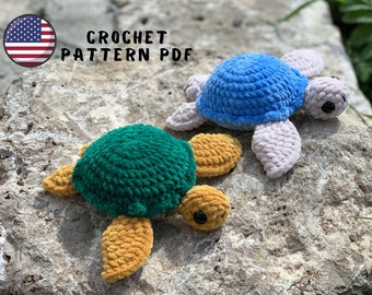 Virkat havssköldpaddsmönster – Plysch Amigurumi-leksak (PDF-mönster)