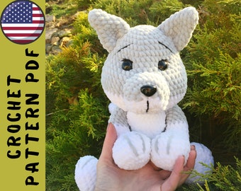 Crochet Plush Wolf Pattern – Amigurumi Animal Toy (PDF Pattern)