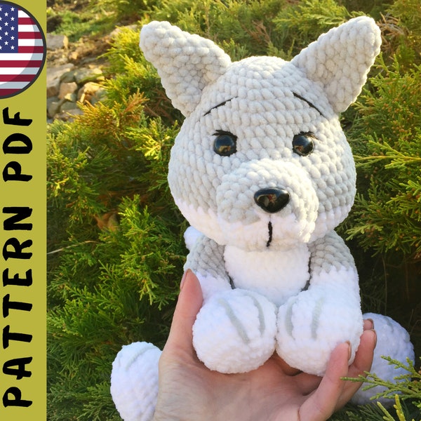 Peluche loup modèle PDF au crochet - modèle loup amigurumi