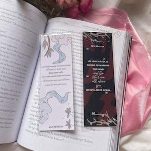 Grandmaster of Demonic Cultivation - flowers, Wei Wuxian, Lan Wangji, black, red, blue, grey, trees, nature, quote, danmei | BOOKMARKS