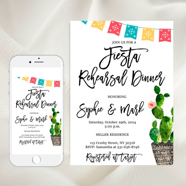 Editable Fiesta themed Rehearsal Dinner, Fiesta Rehearsal Dinner invitation, Fiesta Mexicana, Mexican Fiesta Rehearsal Dinner,Mexican invite