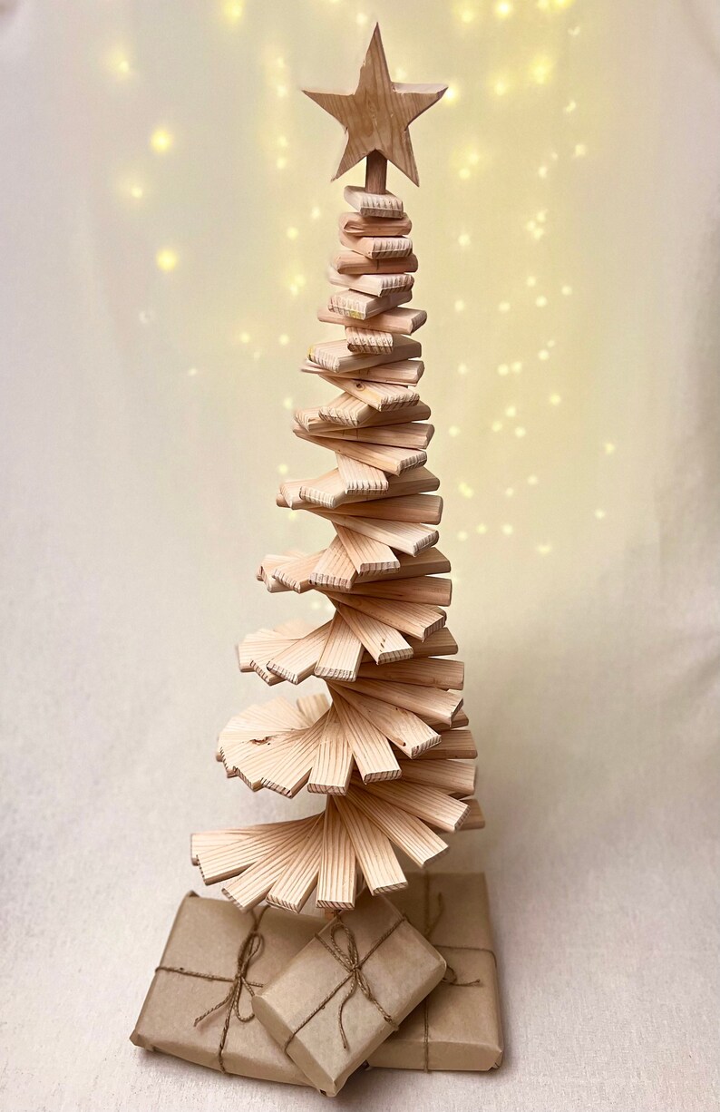 Beautiful Handmade Spiral Wooden Christmas Tree Modern Rustic Etsy