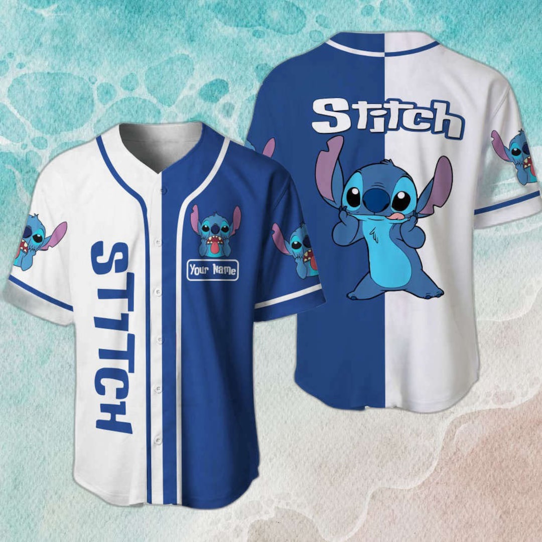 Disney Stitch and Angel Baseball Jersey Custom Name Disney Etsy