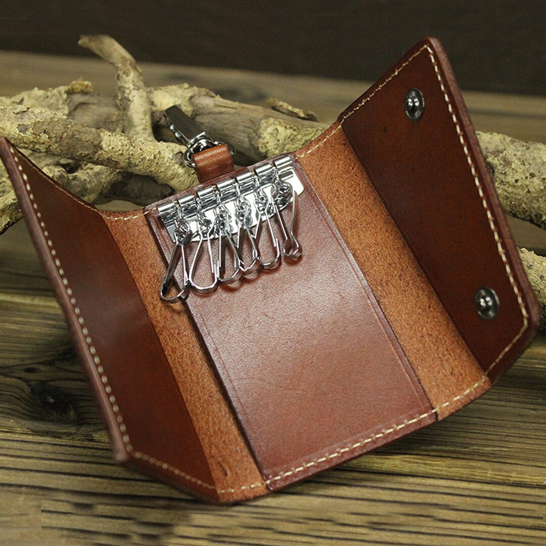 Leather Key Case Leather Key Holder Wallet Key Organizer Bag Vegtanned ...