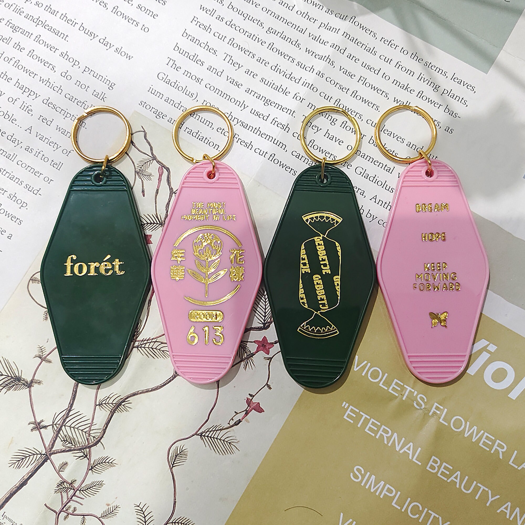 Driveuntildawn Personalized Vintage Hotel Keychain // Gold Key Ring // Personalised Key Ring // Antique Hotel Key Fob