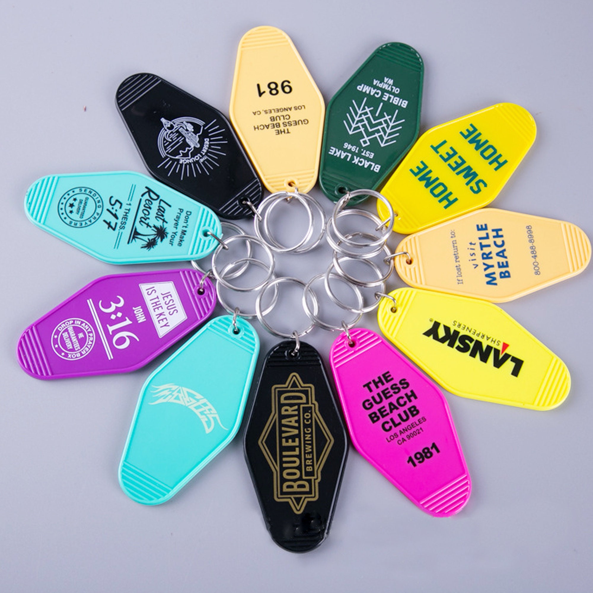 100 Pieces Custom Retro Motel Keychain Tag Vintage Hotel Key Etsy