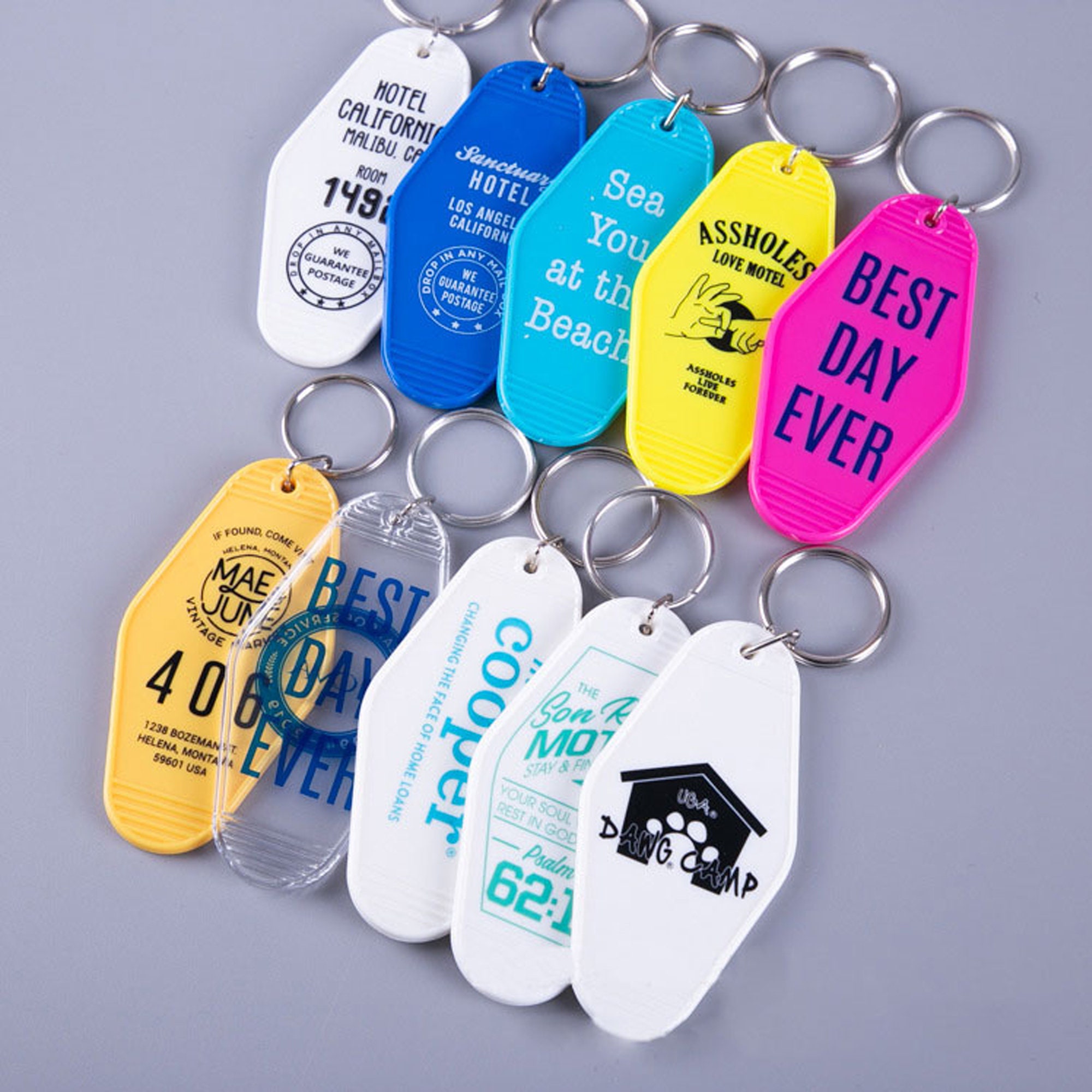 100 Pieces Custom Retro Motel Keychain Tag Vintage Hotel Key Etsy