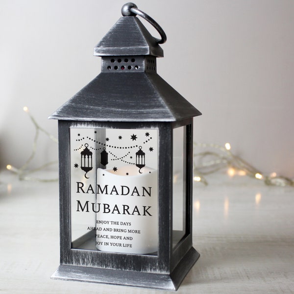 Personalised Eid and Ramadan Black Lantern | Eid Mubarak Personalised Gift