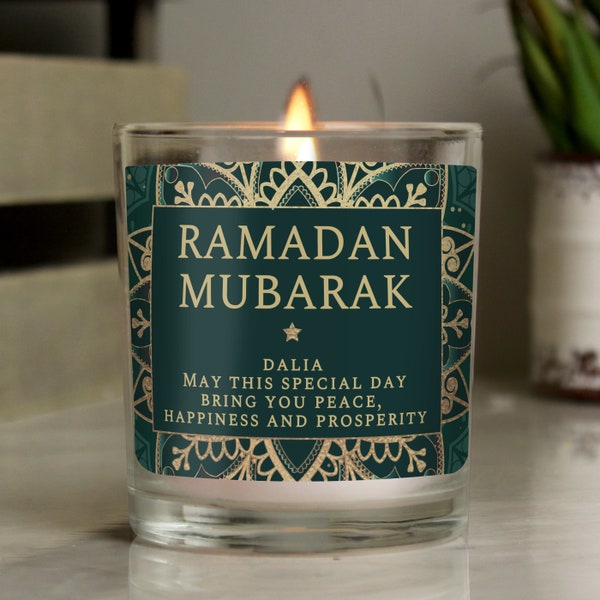 Personalised Eid and Ramadan Scented Jar Candle | Eid Mubarak Personalised Gift