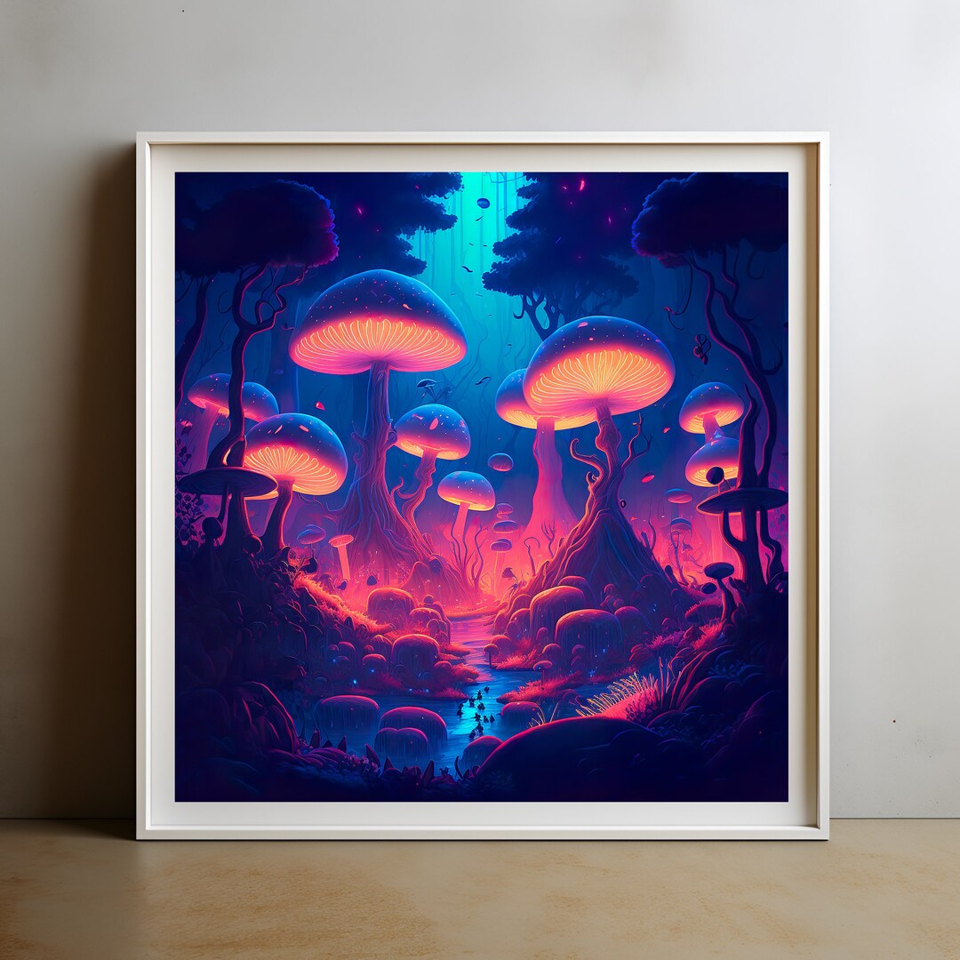 Magical Mushroom Poster - Sci-fi Wall Art Decor - Etsy