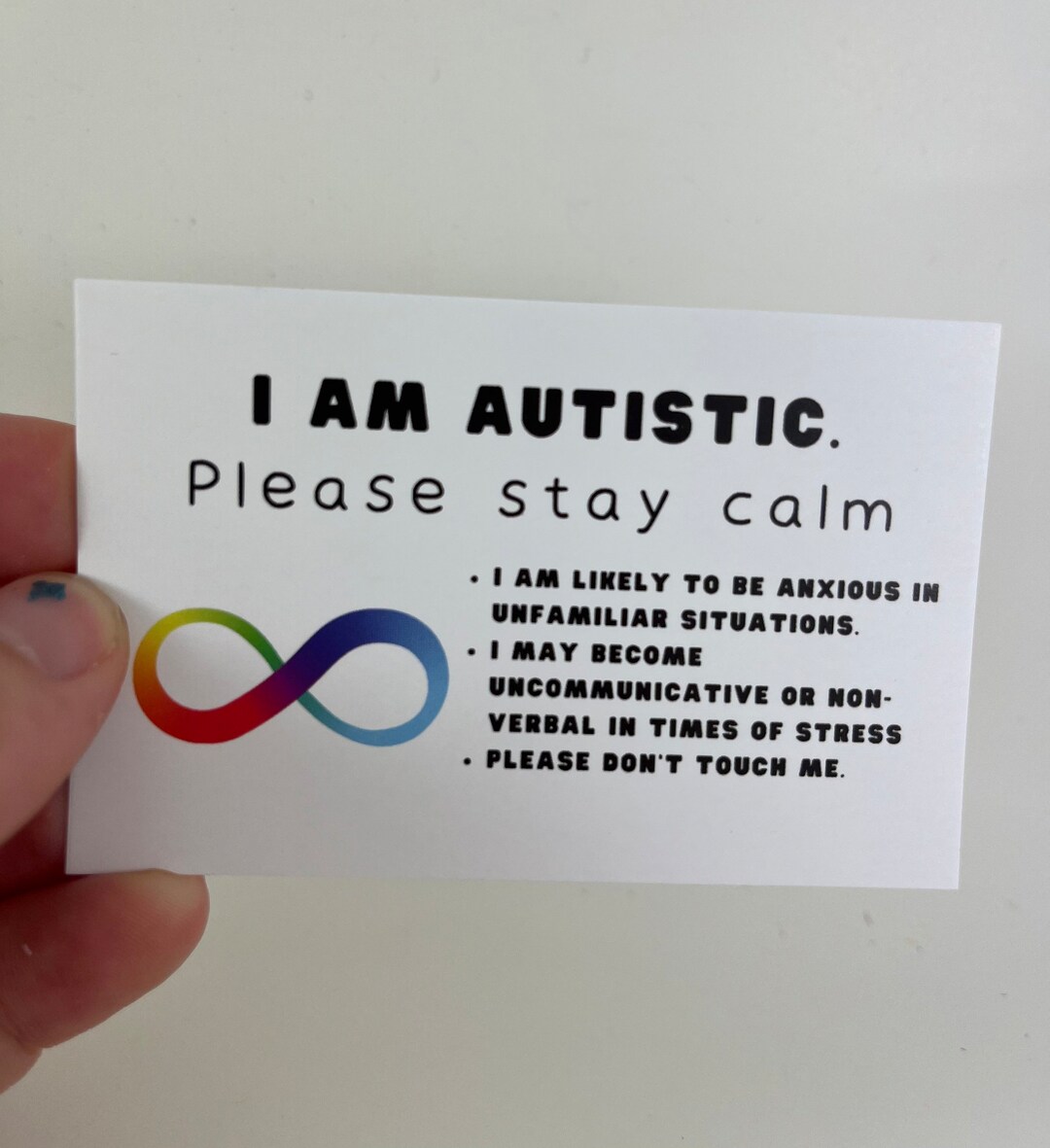 Autism Alert Card Etsy