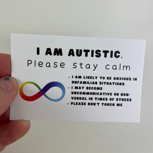 Autism Alert Card Etsy
