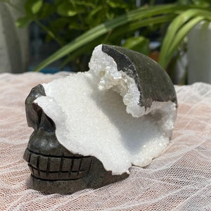 350g Natural Calcite Crystal skull,Hand Carved Skull,Crystal Skull,Reiki Healing Statue Collection,Mineral Specimen,Home decor,Crystal Gift