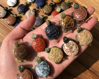 Crystals Turtle Decor Supply, Healing Crystals Chakra Carved Tortoise Figurines, Naturtal Gemstones, Crafts Cute Turtle Home Decor Gifts
