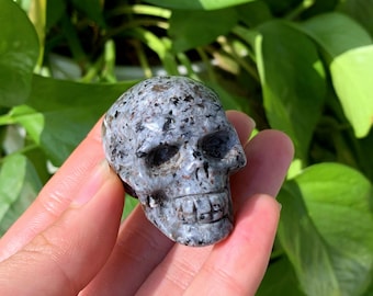 1.6" Natural Yooperlite Skull,Quartz Crystal Skull,Skull Carving,Gem Skull,Skull Sculpture,Crystal Heal,Reiki HeaL,Home decor,Crystal Gift
